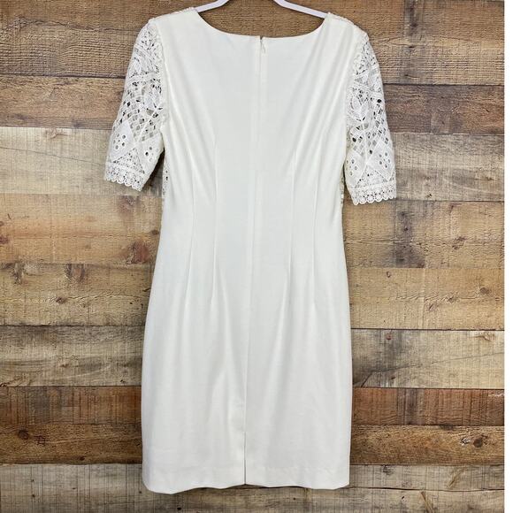 Antonio Melani Short Sleeve Lace Sheath Dress Ivory Size 8 - Picture 6 of 8